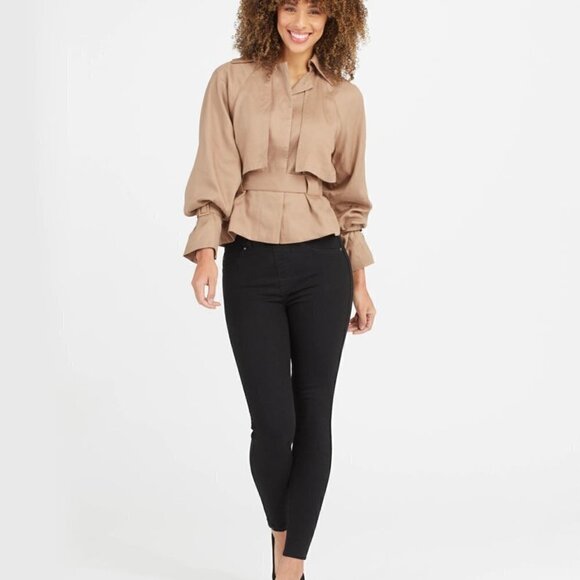 Spanx Ankle Skinny Jeans, Clean Black - Picture 1 of 6